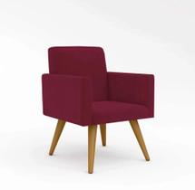 Poltrona nina pes palito marsala, poltrona decorativa nina para sala e escritorio