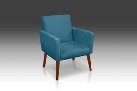 Poltrona Nina Suede Azul Claro -Modena Decor