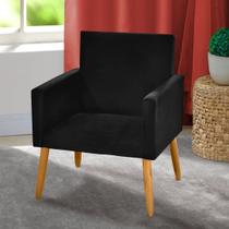 Poltrona Nina suede preto para decoração