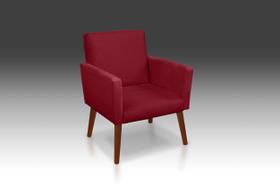 Poltrona Nina Suede Vermelho -Modena Decor Poltrona Nina Suede Vermelho -Modena Decor