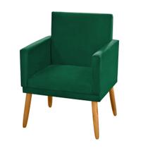 Poltrona NinaSuede Verde Militar com Rodapé e Sala Quarto Recepção