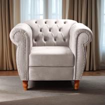 Poltrona Nobreza Classica Retrô Decorativa Chesterfield Bege Poltrona Nobreza Classica Retrô Decorativa Chesterfield Bege