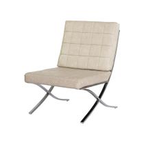 Poltrona Nova Barcelona Branca PU Base Cromada