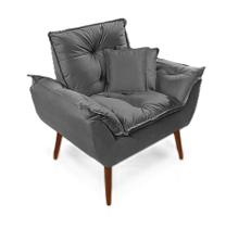 Poltrona opala cinza escuro + 2 almofadas Poltrona opala cinza escuro + 2 almofadas