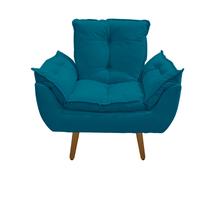 Poltrona Opala Com Fibra Siliconada Suede Azul Claro-Pandora Decor Poltrona Opala Com Fibra Siliconada Suede Azul Claro-Pandora Decor