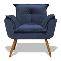 Poltrona Opala Decoração Sala Jantar Suede Azul Marinho Poltrona Opala Decoração Sala Jantar Suede Azul Marinho