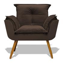 Poltrona Opala Decoração Sala Jantar Suede Marrom Poltrona Opala Decoração Sala Jantar Suede Marrom