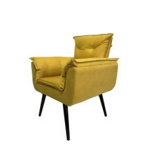 Poltrona Opala Decorativa Suede - Amarela Poltrona Opala Decorativa Suede - Amarela