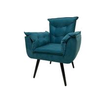 Poltrona Opala Decorativa Suede - Azul Turquesa - Cor: Azul Poltrona Opala Decorativa Suede - Azul Turquesa - Cor: Azul
