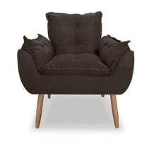 Poltrona Opala Em Suede Estofado Modelo Luxo Poltrona Recepção Decoração Penteadeira Sala de Estar