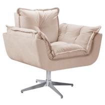 Poltrona Opala Giratória Alumínio Suede Poltrona Opala Giratória Alumínio Suede