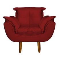 Poltrona Opala Infantil Decorativa Mini Sofá Para Criança Suede Vermelho - Ninho Decor