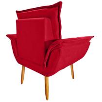 Poltrona Opala Luxo suede Vermelho para sala