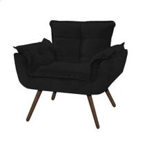 Poltrona Opala PRETO Suede Pés Palito Decorativa Sala de Estar, Consultório, Escritório Poltrona Opala PRETO Suede Pés Palito Decorativa Sala de Estar, Consultório, Escritório