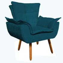 Poltrona Opala Retro Cadeira Sala Estar-suede Azul Marinho