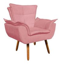 Poltrona Opala Retro Cadeira Sala Estar-suede Rosê