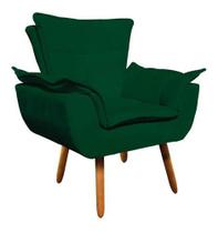 Poltrona Opala Retro Cadeira Sala Estar-suede Verde