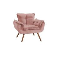 Poltrona Opala ROSÉ Suede Pés Palito Decorativa Sala de Estar, Consultório, Escritório Poltrona Opala ROSÉ Suede Pés Palito Decorativa Sala de Estar, Consultório, Escritório
