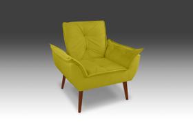 Poltrona Opala Suede Amarelo-Modena Decor