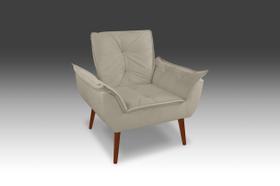 Poltrona Opala Suede Bege- CASA DA POLTRONA Poltrona Opala Suede Bege- CASA DA POLTRONA