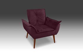 Poltrona Opala Suede Bordô -CASA DA POLTRONA Poltrona Opala Suede Bordô -CASA DA POLTRONA
