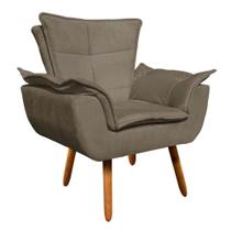 Poltrona Opala Suede Marrom Rato Pés Palito Drossi Poltrona Opala Suede Marrom Rato Pés Palito Drossi