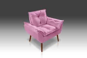 Poltrona Opala Suede Rosê-Alto Padrão