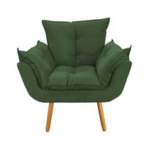 Poltrona Opala Suede Verde Pés Palito Poltrona Opala Suede Verde Pés Palito
