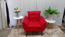 Poltrona Opala suede Vermelho -CASA DA POLTRONA