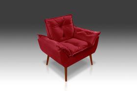 Poltrona Opala Suede Vermelho LM Decor