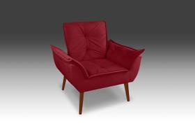 Poltrona Opala Suede Vermelho- RV DECORA