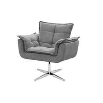 Poltrona Opala Tecido Veludo Base Giratória De Alumínio