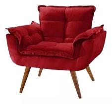 Poltrona Opalla Decorativa Reforçada Recepção Sala De Estar Suede Capuccino