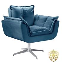 Poltrona Opalla Giratória Alumínio Suede D Salla