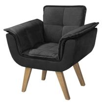 Poltrona Opalla New Base Palito material sintético Preto