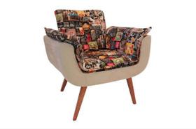 Poltrona Opalla Retrô 01 Lugar Bege