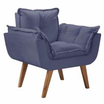 Poltrona Opalla Tecido Liso Azul Marinho