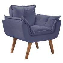 Poltrona Opalla Tecido Liso Cor Azul Marinho Poltrona Opalla Tecido Liso Cor Azul Marinho