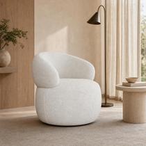 Poltrona Orgânica Atemporal Base Giratória Eloah Bouclé Italiano Off White Poltrona Orgânica Atemporal Base Giratória Eloah Bouclé Italiano Off White