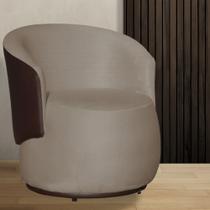 Poltrona Orgânica Beatriz Com Composê material sintético Marrom Suede Cappuccino - Vallisa Decor