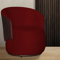 Poltrona Orgânica Beatriz Com Composê material sintético Marrom Suede Vermelho - Vallisa Decor Poltrona Orgânica Beatriz Com Composê material sintético Marrom Suede Vermelho - Vallisa Decor