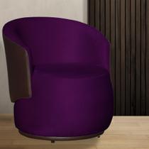 Poltrona Organica Beatriz Veludo Roxo C/ Composê Corano Marrom - LM DECOR Poltrona Organica Beatriz Veludo Roxo C/ Composê Corano Marrom - LM DECOR