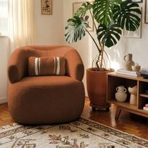 Poltrona Orgânica Chloe Boucle Redonda Decorativa com Almofada Plumante Poltrona Orgânica Chloe Boucle Redonda Decorativa com Almofada Plumante