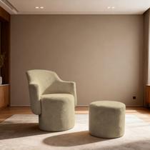 Poltrona Orgânica com puff Minimalista Moderna Elegante Decorativa Confortável Estofada Sala Espera Escritório Poltrona Orgânica com puff Minimalista Moderna Elegante Decorativa Confortável Estofada Sala Espera Escritório