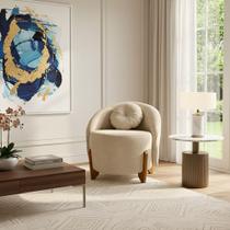 Poltrona Orgânica Curva Amsterdã Boucle Bege - Montanari's Decor