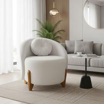 Poltrona Orgânica Curva Amsterdã Boucle Branco - Montanari's Decor