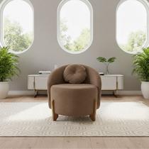 Poltrona Orgânica Curva Amsterdã Boucle Cappuccino - Montanari's Decor