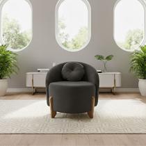 Poltrona Orgânica Curva Amsterdã Boucle Chumbo - Montanari's Decor