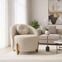 Poltrona Orgânica Curva Amsterdã Boucle Off White - Montanari's Decor