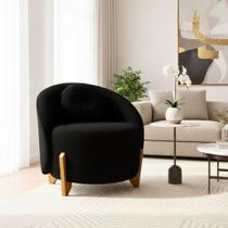 Poltrona Orgânica Curva Amsterdã Boucle Preto - Montanari's Decor